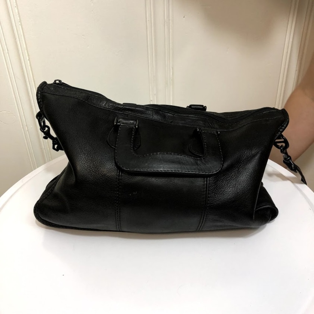 Vintage Graffeo Black Leather Briefcase Purse